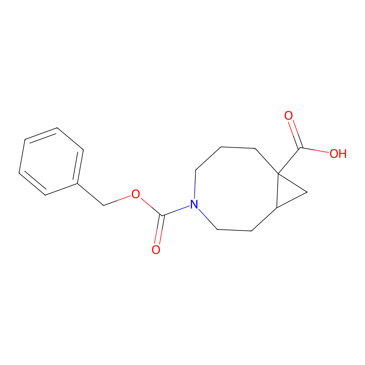 4-[(Benzyloxy)carbonyl]-4-azabicyclo[6.1.0]nonane-8-carboxylic acid molecular structure, CAS 2639440-70-1