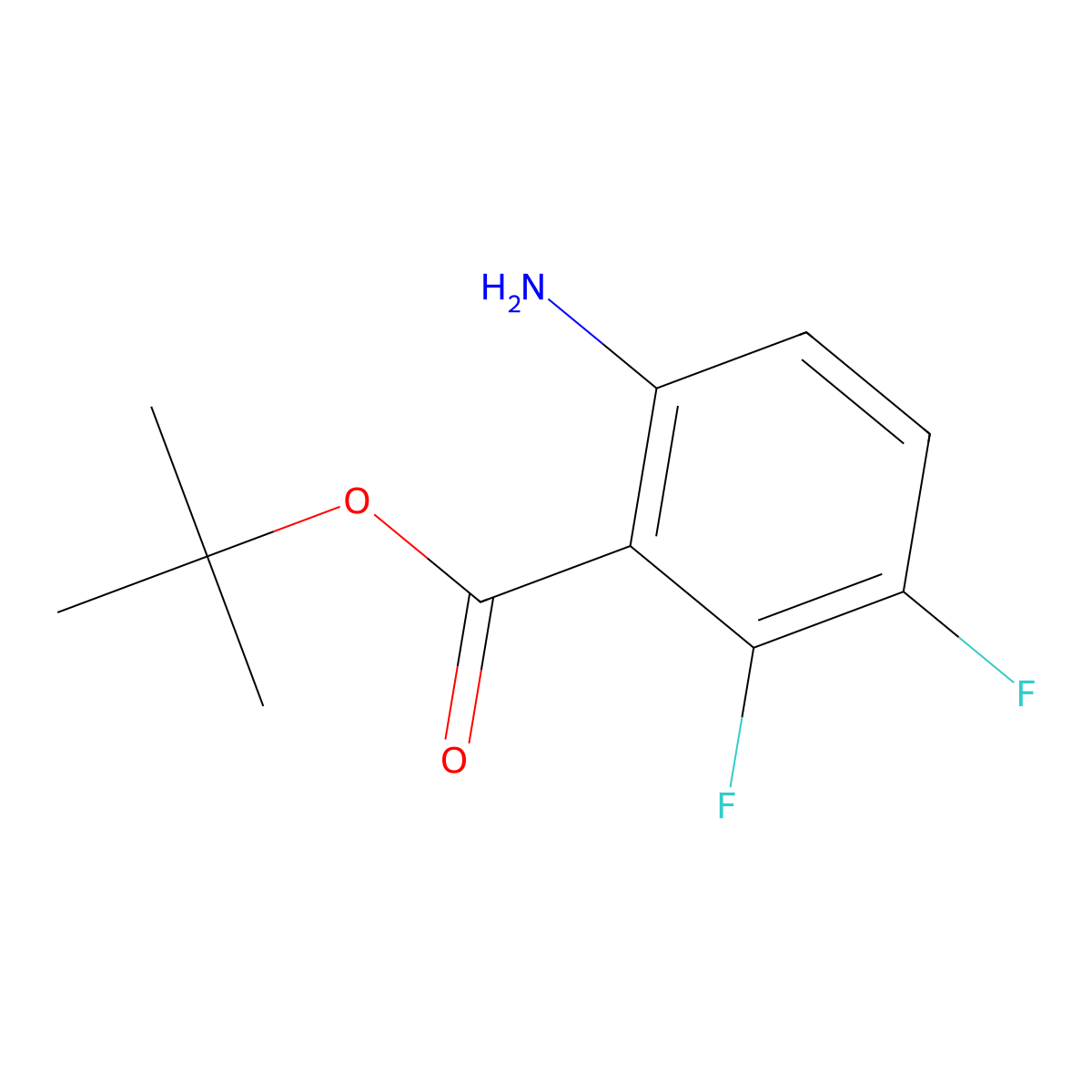 Tert-butyl 6-amino-2,3-difluorobenzoate molecular structure, CAS 2639440-86-9