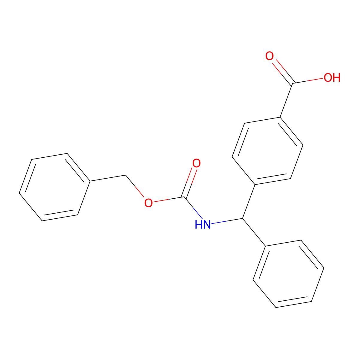 4-({[(Benzyloxy)carbonyl]amino}(phenyl)methyl)benzoic acid molecular structure, CAS 2639440-87-0
