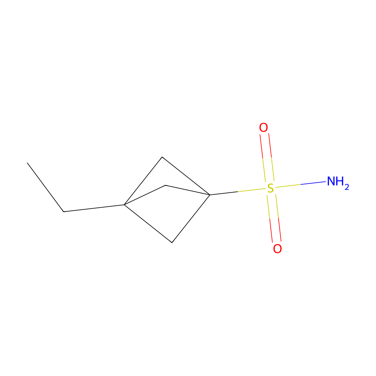 3-Ethylbicyclo[1.1.1]pentane-1-sulfonamide molecular structure, CAS 2639440-88-1