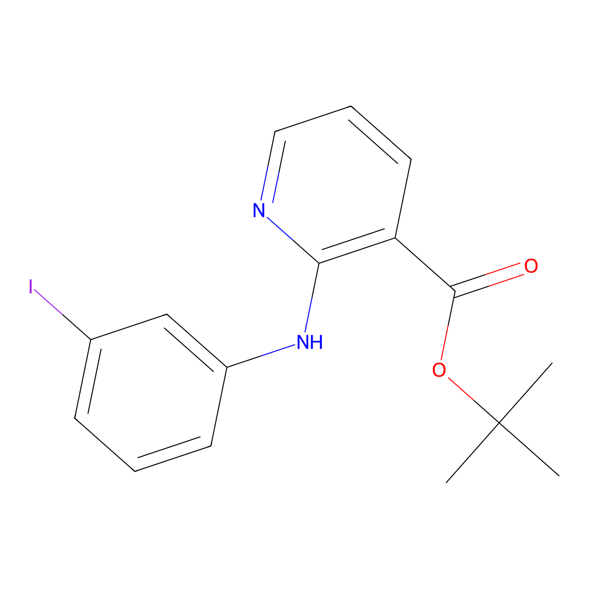 Tert-butyl 2-[(3-iodophenyl)amino]pyridine-3-carboxylate molecular structure, CAS 2639441-00-0
