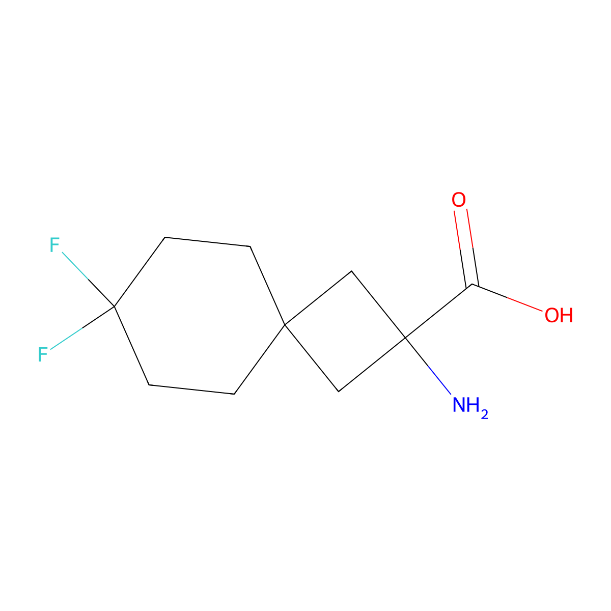 2-Amino-7,7-difluorospiro[3.5]nonane-2-carboxylic acid molecular structure, CAS 2639441-03-3