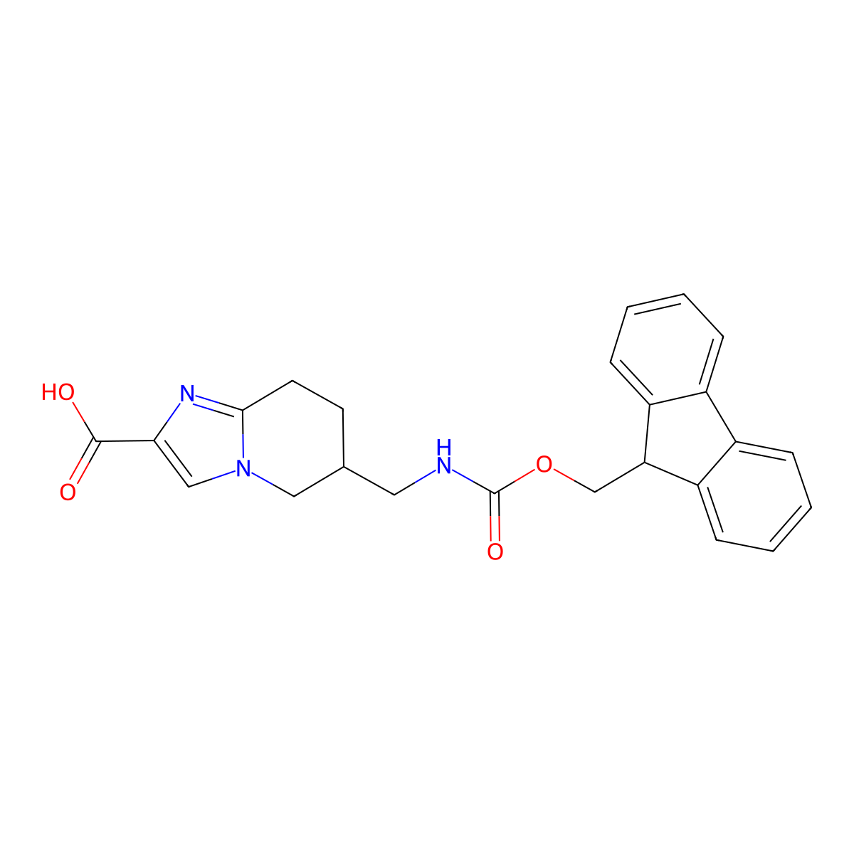 6-[({[(9H-fluoren-9-yl)methoxy]carbonyl}amino)methyl]-5H,6H,7H,8H-imidazo[1,2-a]pyridine-2-carboxylic acid molecular structure, CAS 2639441-07-7