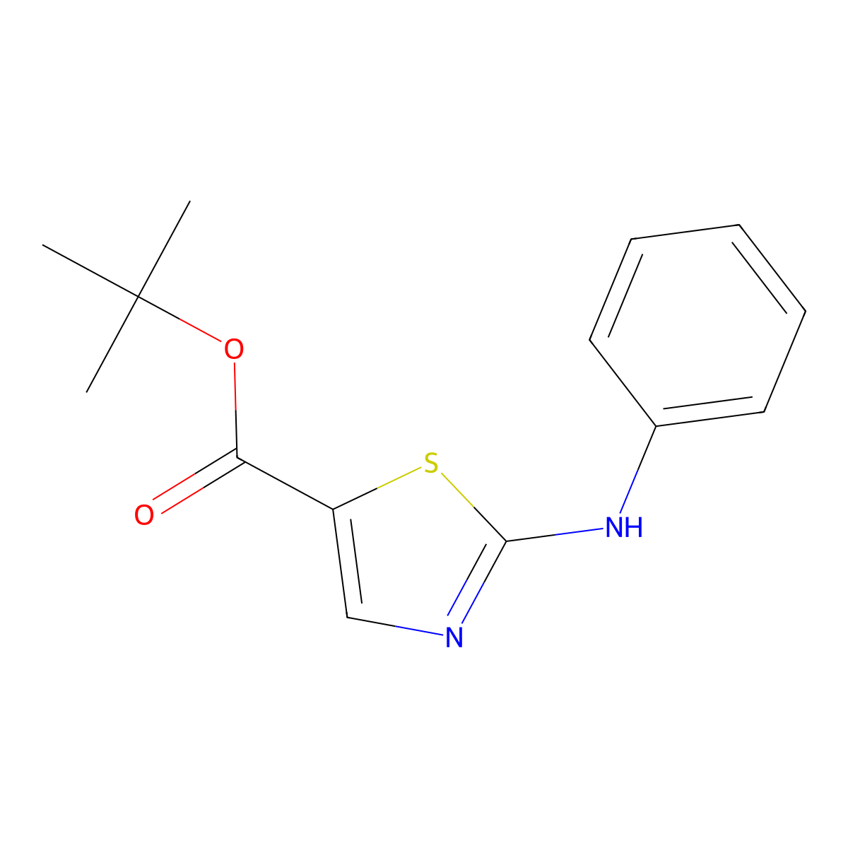 Tert-butyl 2-(phenylamino)-1,3-thiazole-5-carboxylate molecular structure, CAS 2639441-14-6