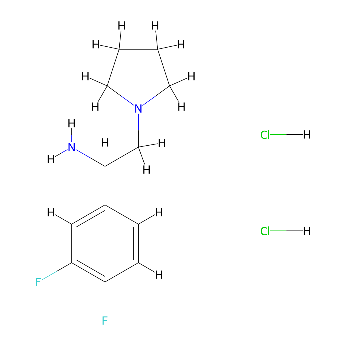 1-(3,4-Difluorophenyl)-2-(pyrrolidin-1-yl)ethan-1-amine dihydrochloride molecular structure, CAS 2639441-15-7
