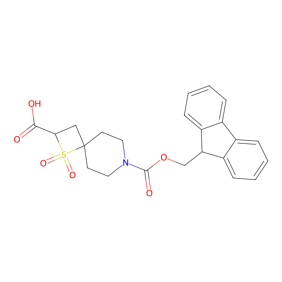 7-{[(9H-fluoren-9-yl)methoxy]carbonyl}-1,1-dioxo-1lambda6-thia-7-azaspiro[3.5]nonane-2-carboxylic acid molecular structure, CAS 2639441-17-9