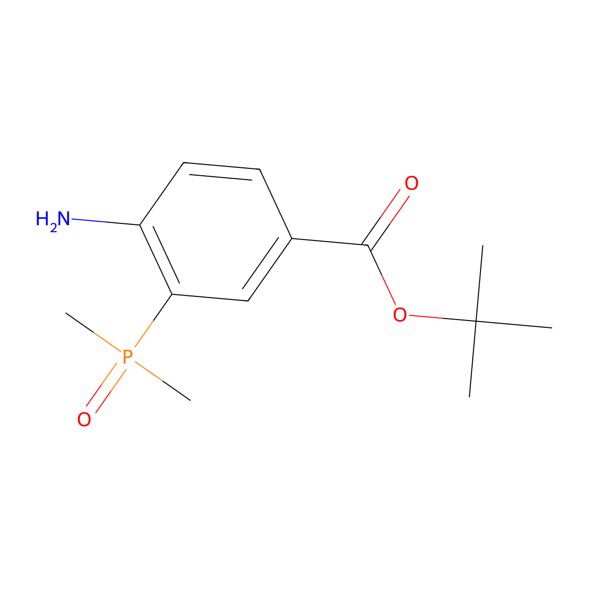 Tert-butyl 4-amino-3-(dimethylphosphoryl)benzoate molecular structure, CAS 2639441-22-6