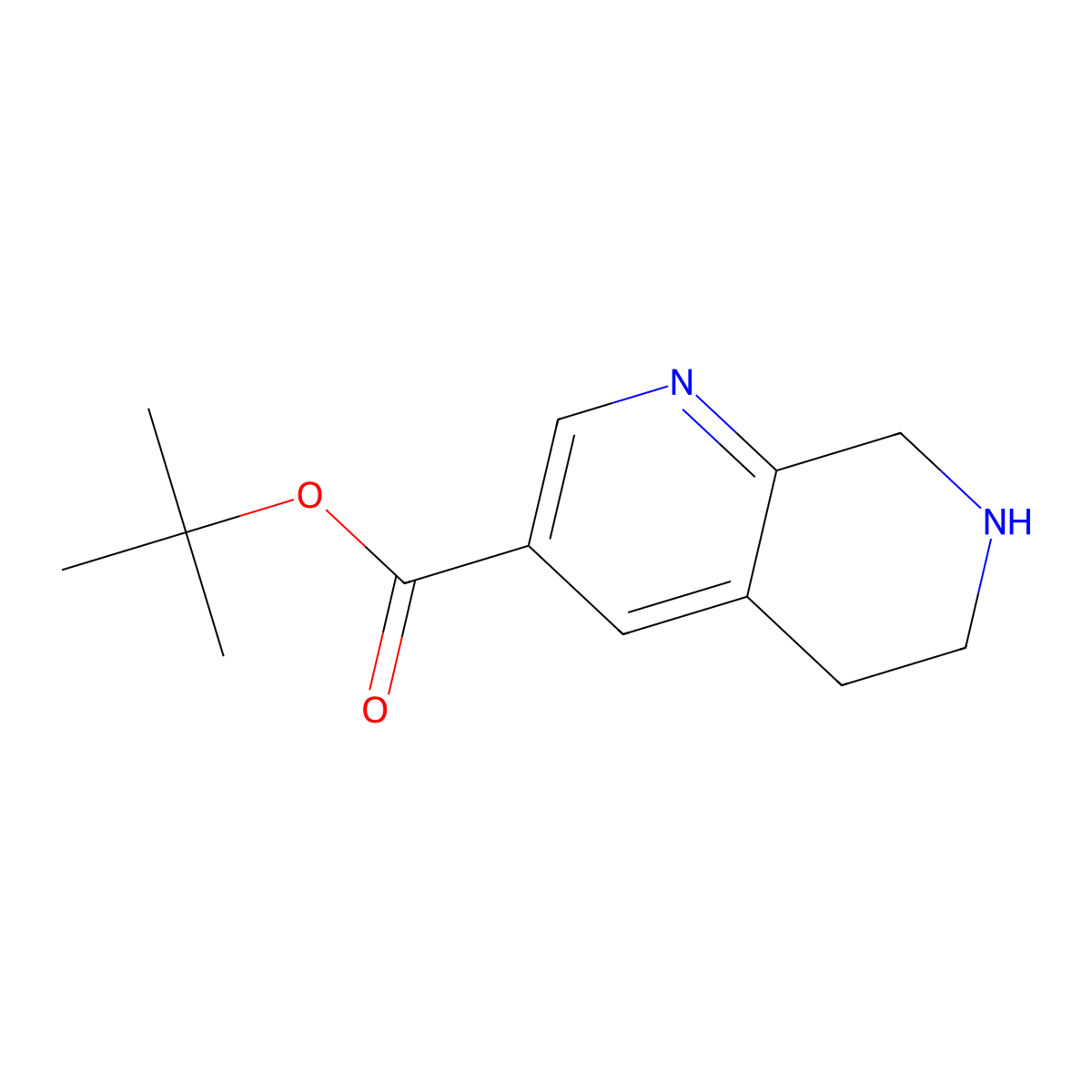 Tert-butyl 5,6,7,8-tetrahydro-1,7-naphthyridine-3-carboxylate molecular structure, CAS 2639441-64-6
