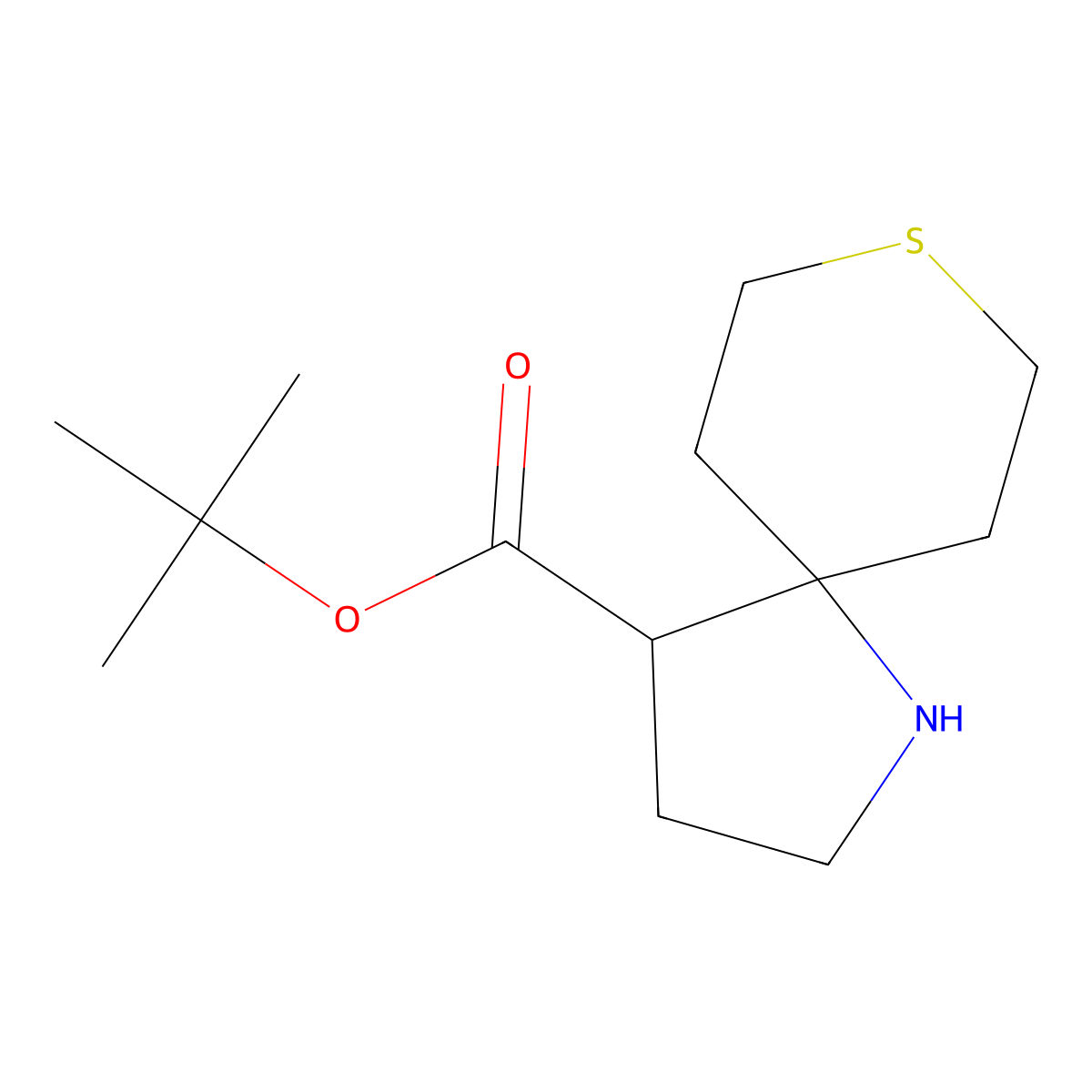 Tert-butyl 8-thia-1-azaspiro[4.5]decane-4-carboxylate molecular structure, CAS 2639441-65-7