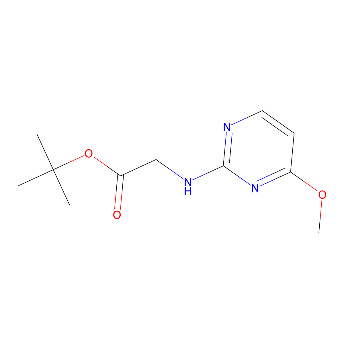 Tert-butyl 2-[(4-methoxypyrimidin-2-yl)amino]acetate molecular structure, CAS 2639441-72-6