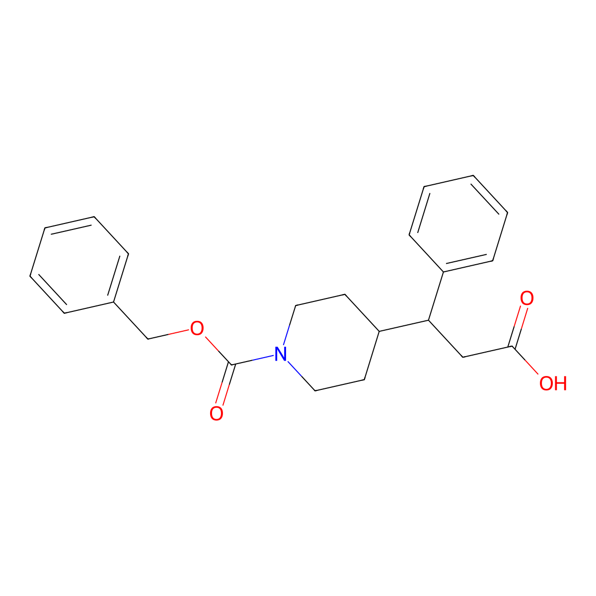 3-{1-[(Benzyloxy)carbonyl]piperidin-4-yl}-3-phenylpropanoic acid molecular structure, CAS 2639441-74-8