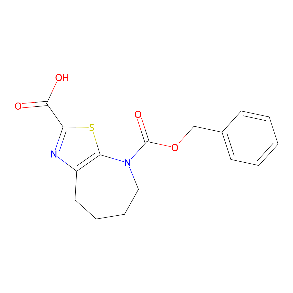 4-[(benzyloxy)carbonyl]-4H,5H,6H,7H,8H-[1,3]thiazolo[5,4-b]azepine-2-carboxylic acid molecular structure, CAS 2639441-79-3