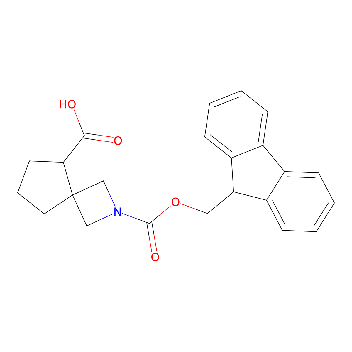 2-{[(9H-fluoren-9-yl)methoxy]carbonyl}-2-azaspiro[3.4]octane-5-carboxylic acid molecular structure, CAS 2639441-80-6