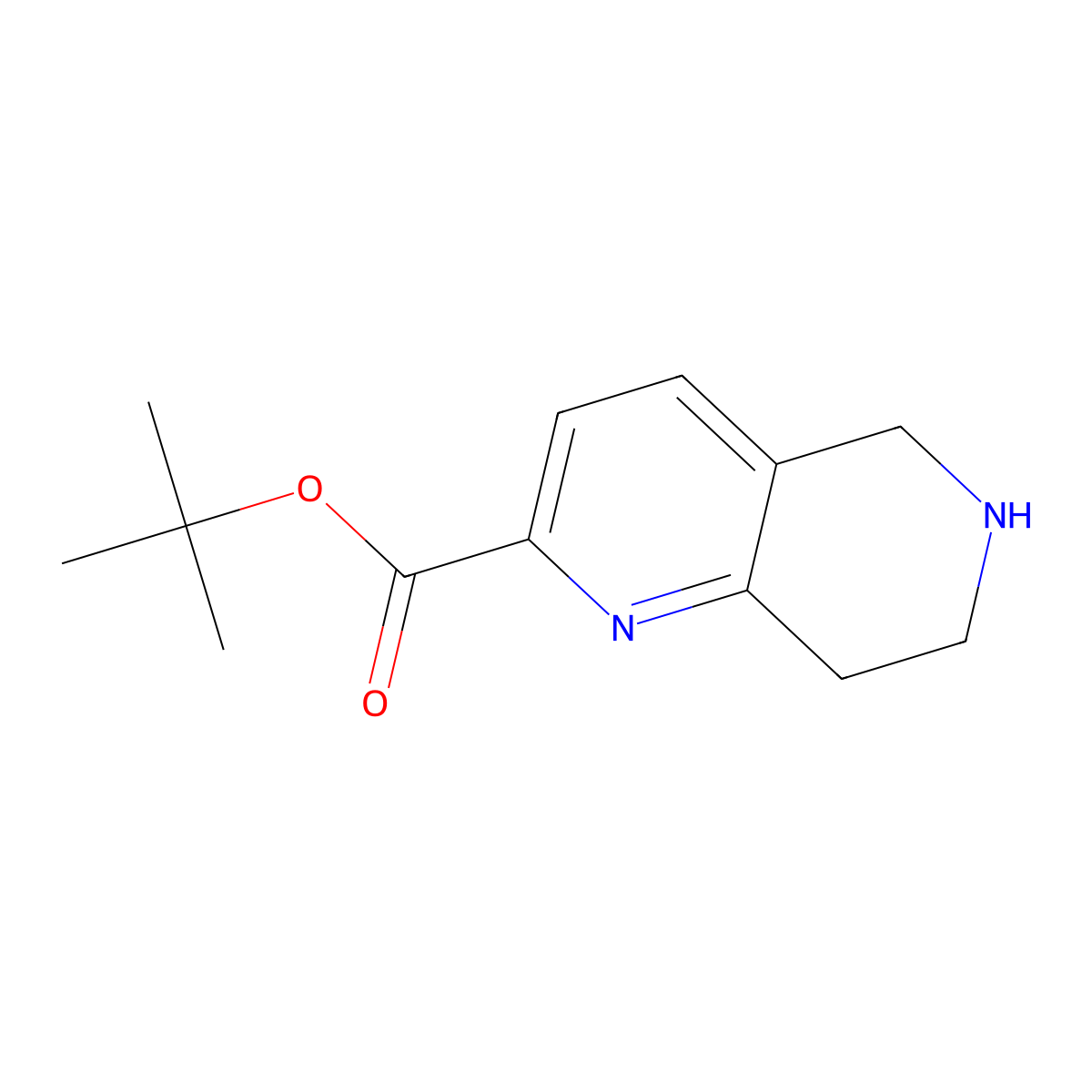 Tert-butyl 5,6,7,8-tetrahydro-1,6-naphthyridine-2-carboxylate molecular structure, CAS 2639441-81-7