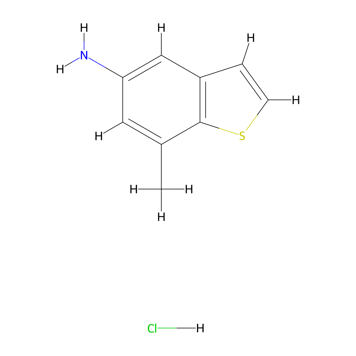 7-Methyl-1-benzothiophen-5-amine hydrochloride molecular structure, CAS 2639441-91-9