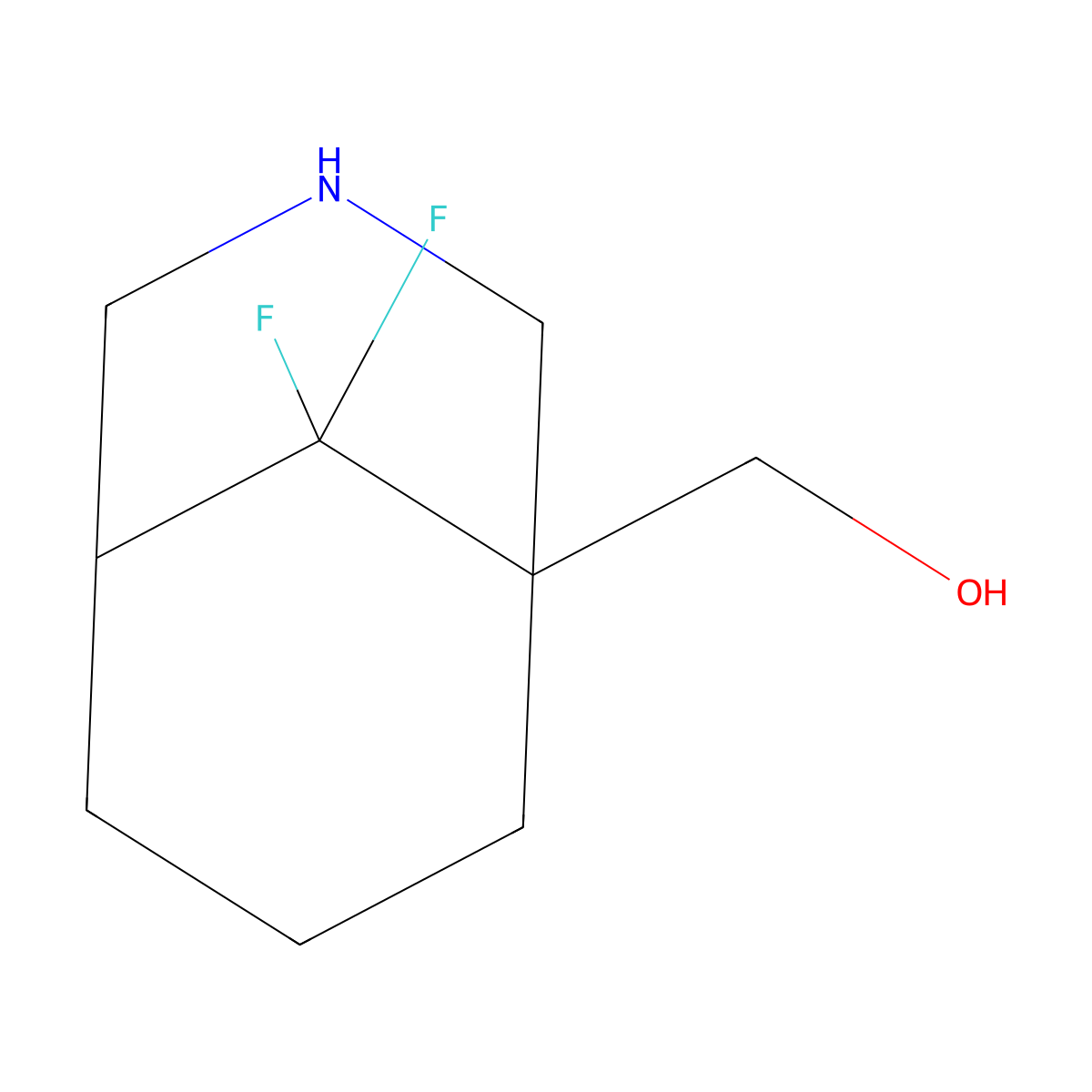 {9,9-Difluoro-3-azabicyclo[3.3.1]nonan-1-yl}methanol molecular structure, CAS 2639441-96-4