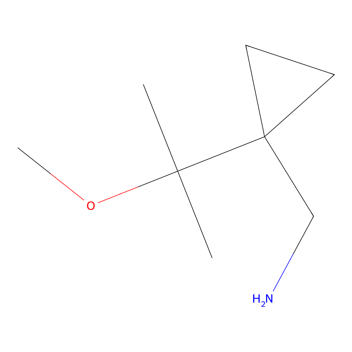 1-[1-(2-Methoxypropan-2-yl)cyclopropyl]methanamine molecular structure, CAS 2639442-04-7
