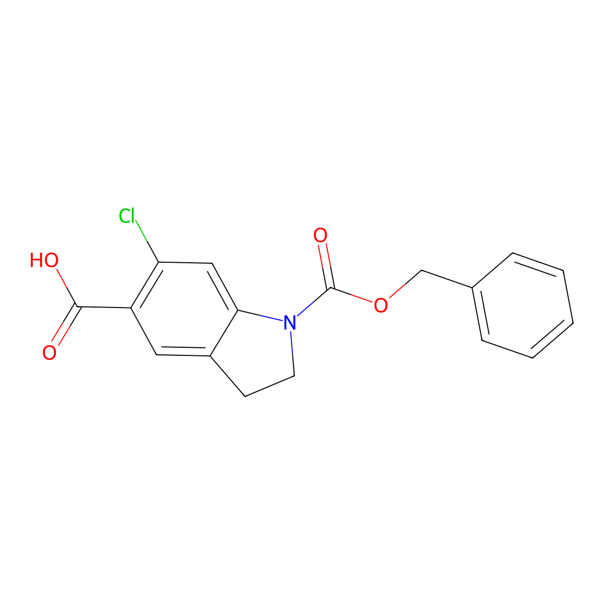 1-[(benzyloxy)carbonyl]-6-chloro-2,3-dihydro-1H-indole-5-carboxylic acid molecular structure, CAS 2639442-05-8