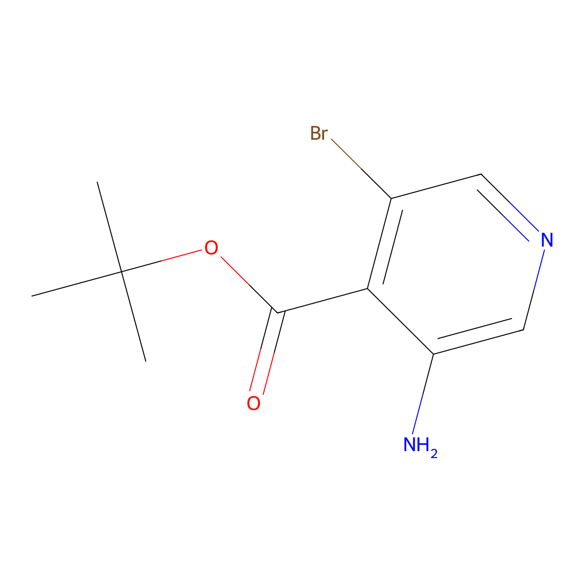 Tert-butyl 3-amino-5-bromopyridine-4-carboxylate molecular structure, CAS 2639442-16-1