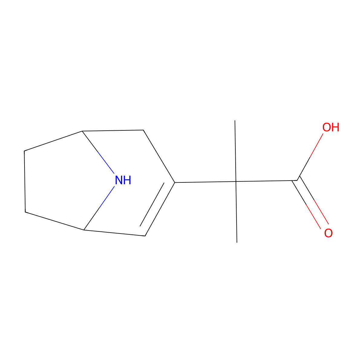 2-{8-Azabicyclo[3.2.1]oct-2-en-3-yl}-2-methylpropanoic acid molecular structure, CAS 2639442-21-8