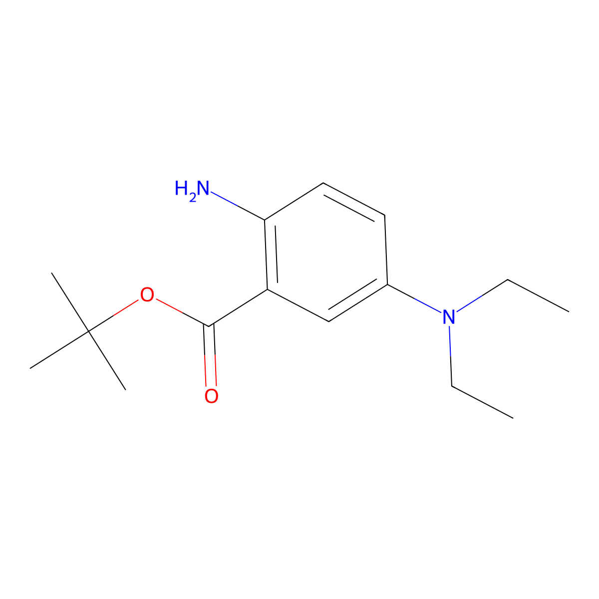 Tert-butyl 2-amino-5-(diethylamino)benzoate molecular structure, CAS 2639442-37-6