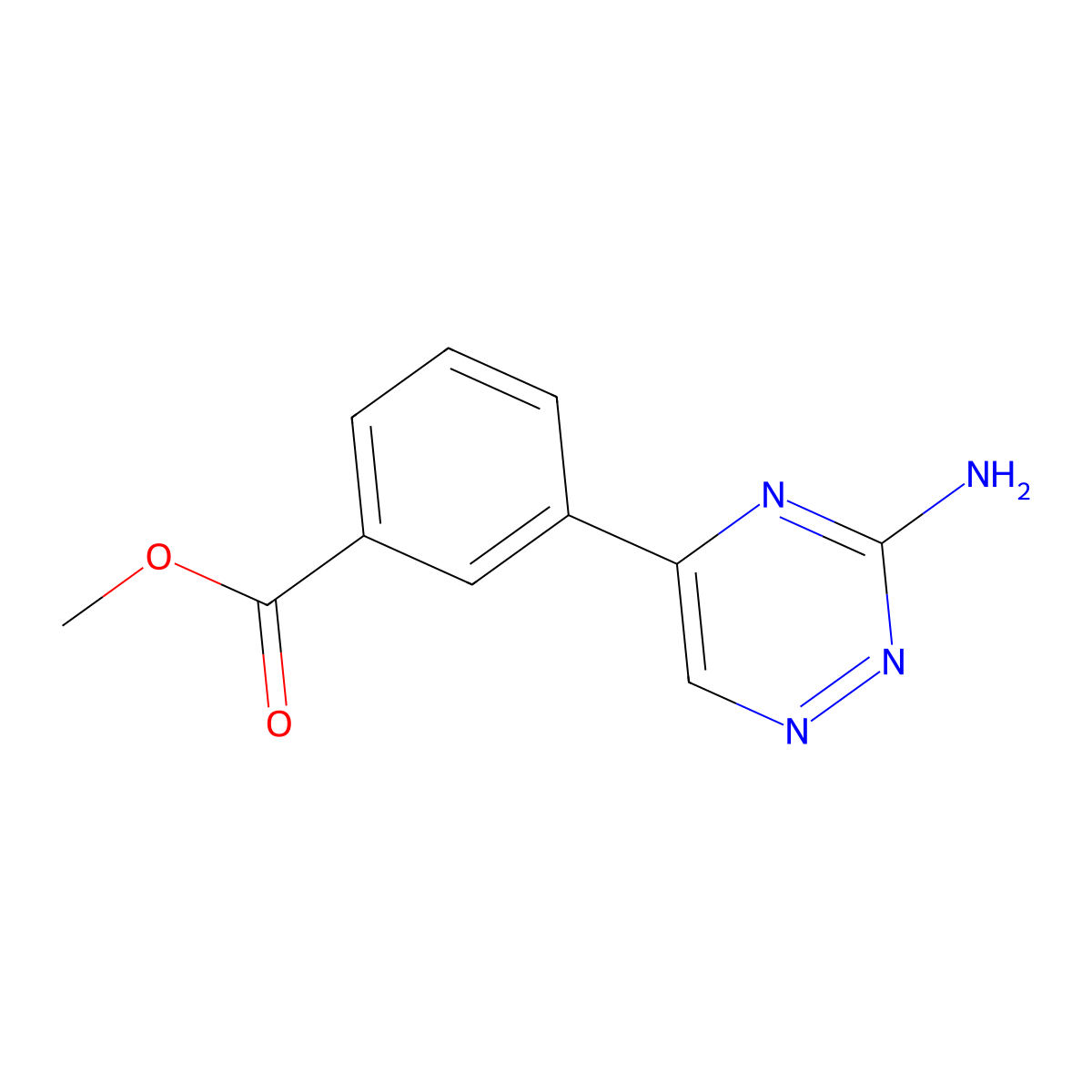 Methyl 3-(3-amino-1,2,4-triazin-5-yl)benzoate molecular structure, CAS 2639442-43-4