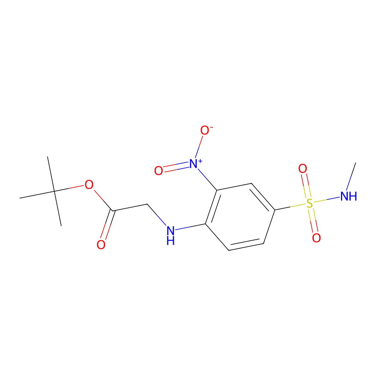 Tert-butyl 2-{[4-(methylsulfamoyl)-2-nitrophenyl]amino}acetate molecular structure, CAS 2639442-50-3