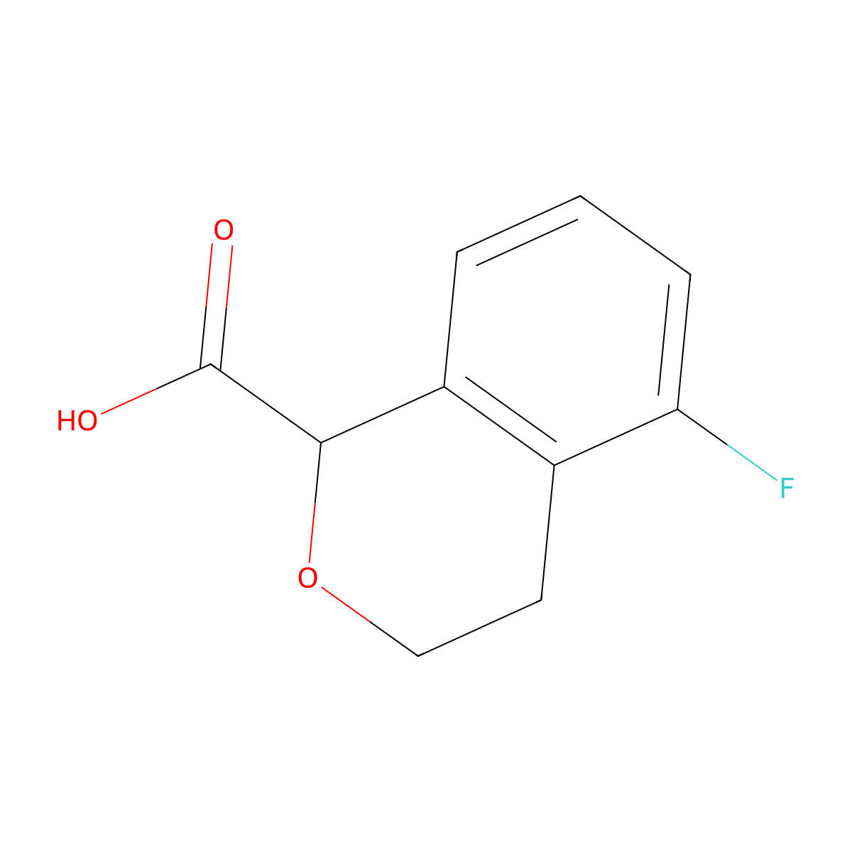 5-fluoro-3,4-dihydro-1H-2-benzopyran-1-carboxylicacid molecular structure, CAS 2639442-51-4