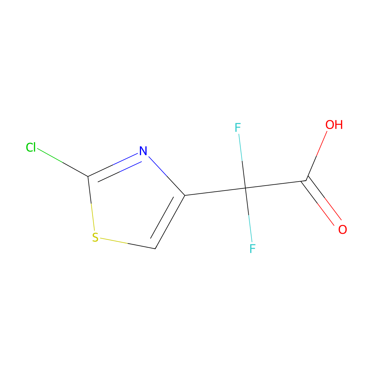 2-(2-Chlorothiazol-4-yl)-2,2-difluoroacetic acid molecular structure, CAS 2639442-52-5