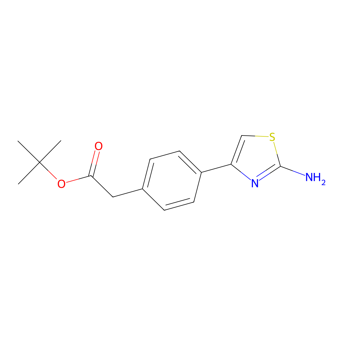 Tert-butyl 2-[4-(2-amino-1,3-thiazol-4-yl)phenyl]acetate molecular structure, CAS 2639442-59-2