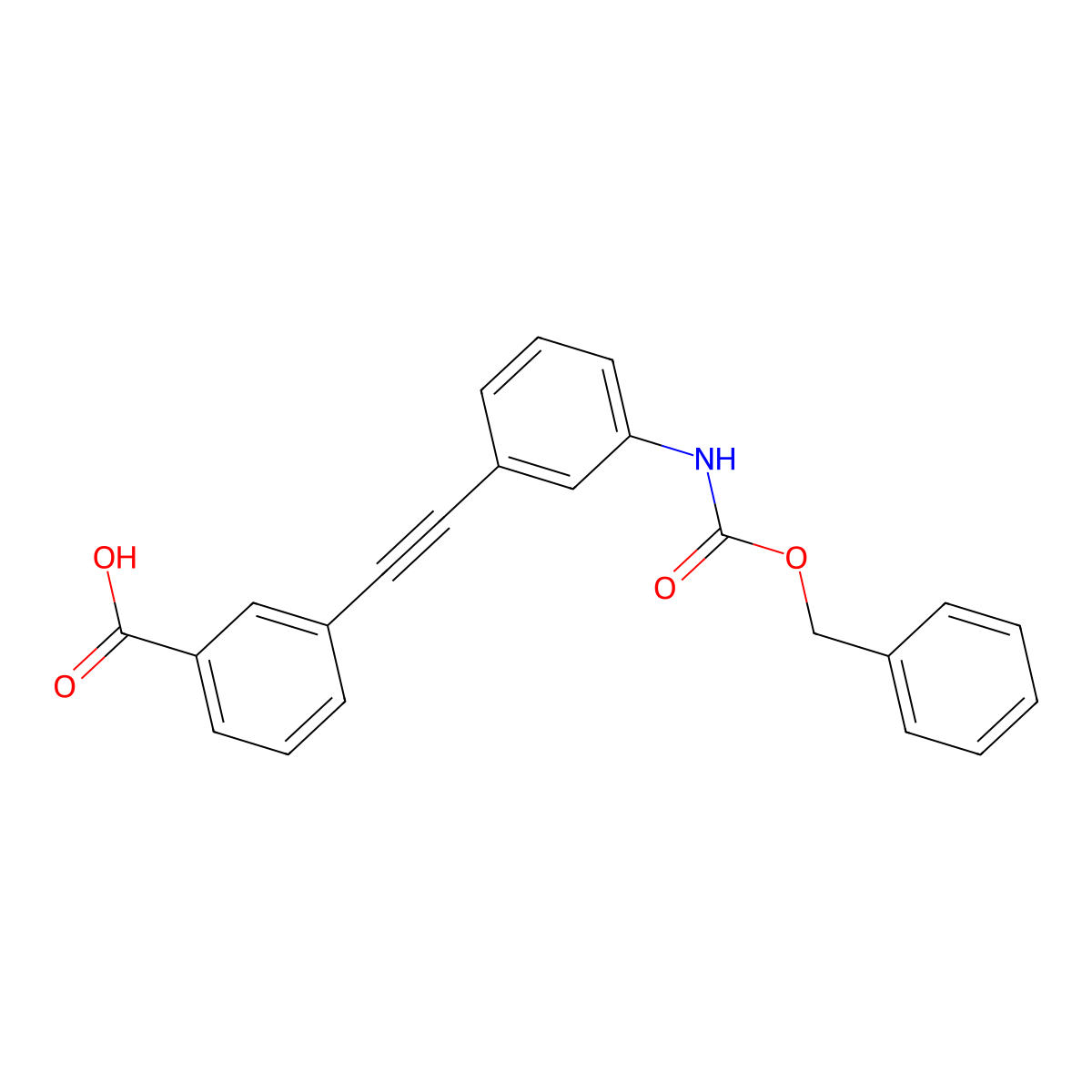 3-[2-(3-{[(Benzyloxy)carbonyl]amino}phenyl)ethynyl]benzoic acid molecular structure, CAS 2639442-62-7