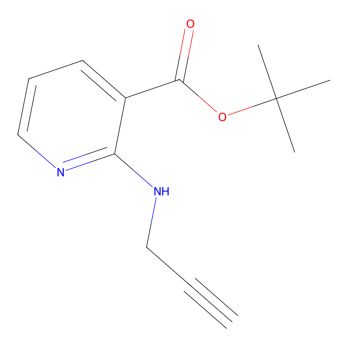Tert-butyl 2-[(prop-2-yn-1-yl)amino]pyridine-3-carboxylate molecular structure, CAS 2639442-66-1