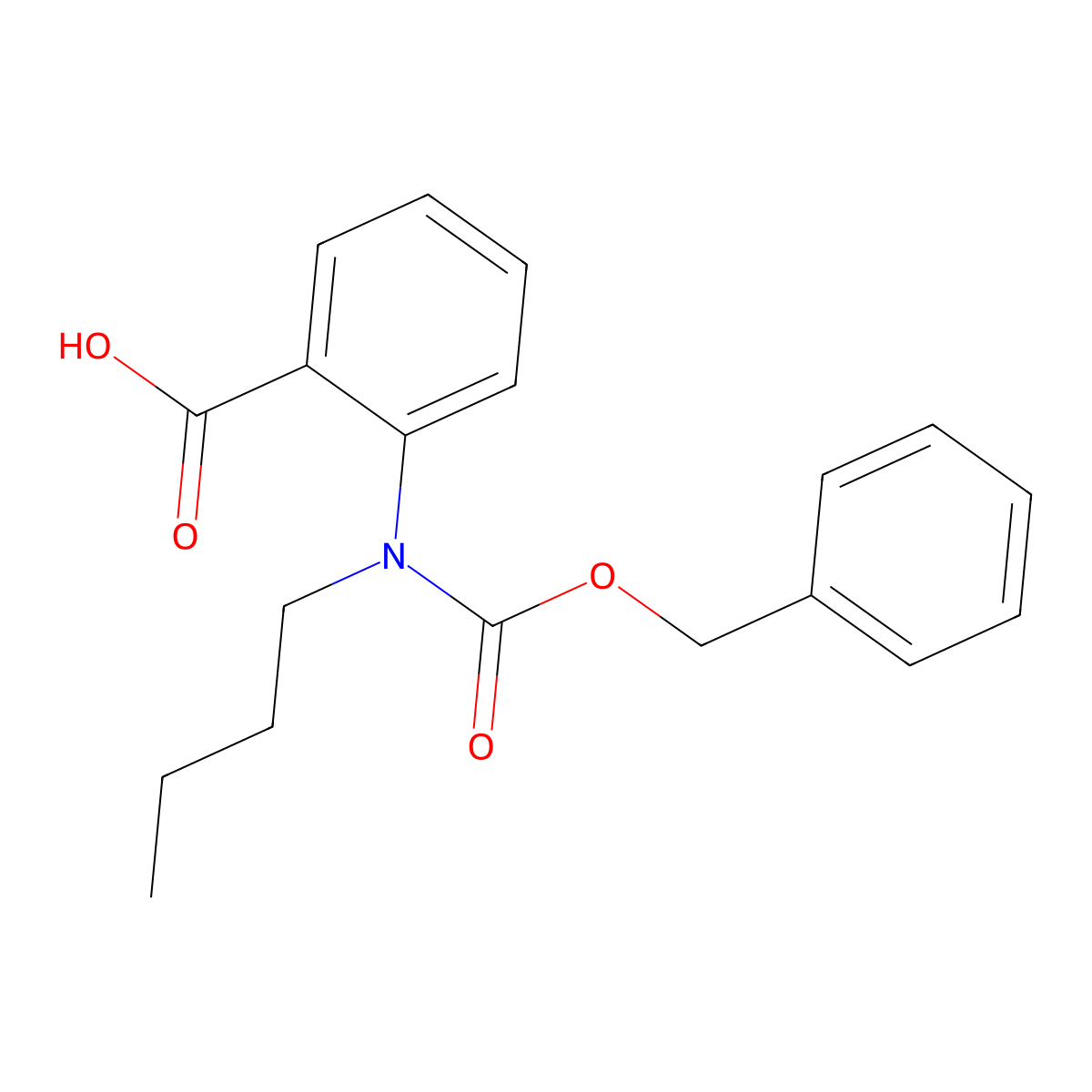 2-{[(Benzyloxy)carbonyl](butyl)amino}benzoic acid molecular structure, CAS 2639442-68-3