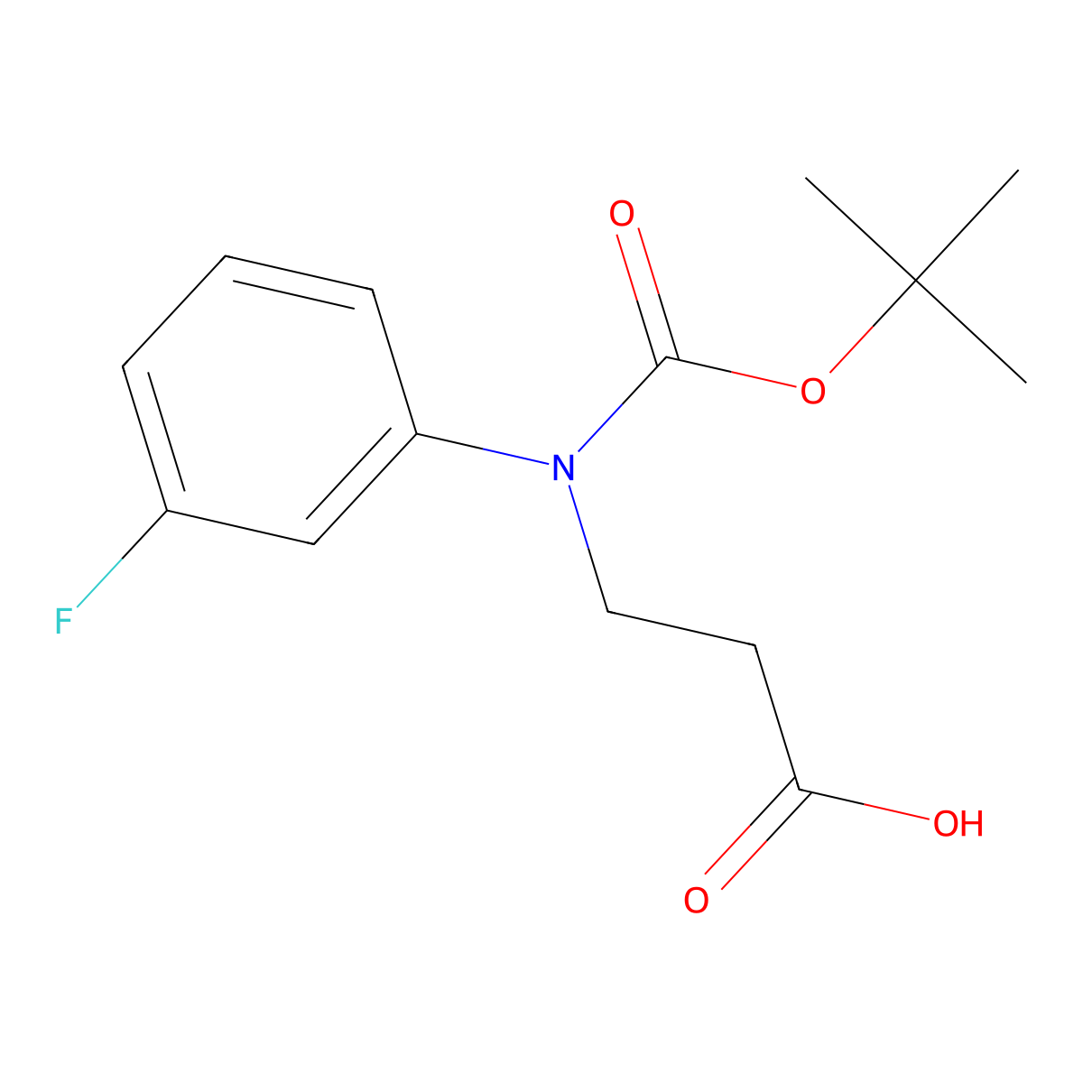 3-{[(Tert-butoxy)carbonyl](3-fluorophenyl)amino}propanoic acid molecular structure, CAS 2639442-74-1