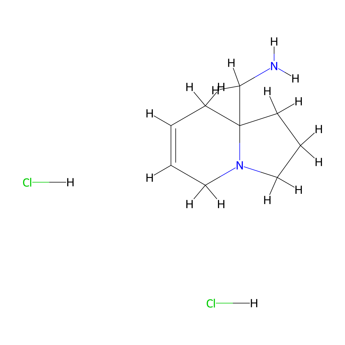 1-(1,2,3,5,8,8a-Hexahydroindolizin-8a-yl)methanamine dihydrochloride molecular structure, CAS 2639442-82-1