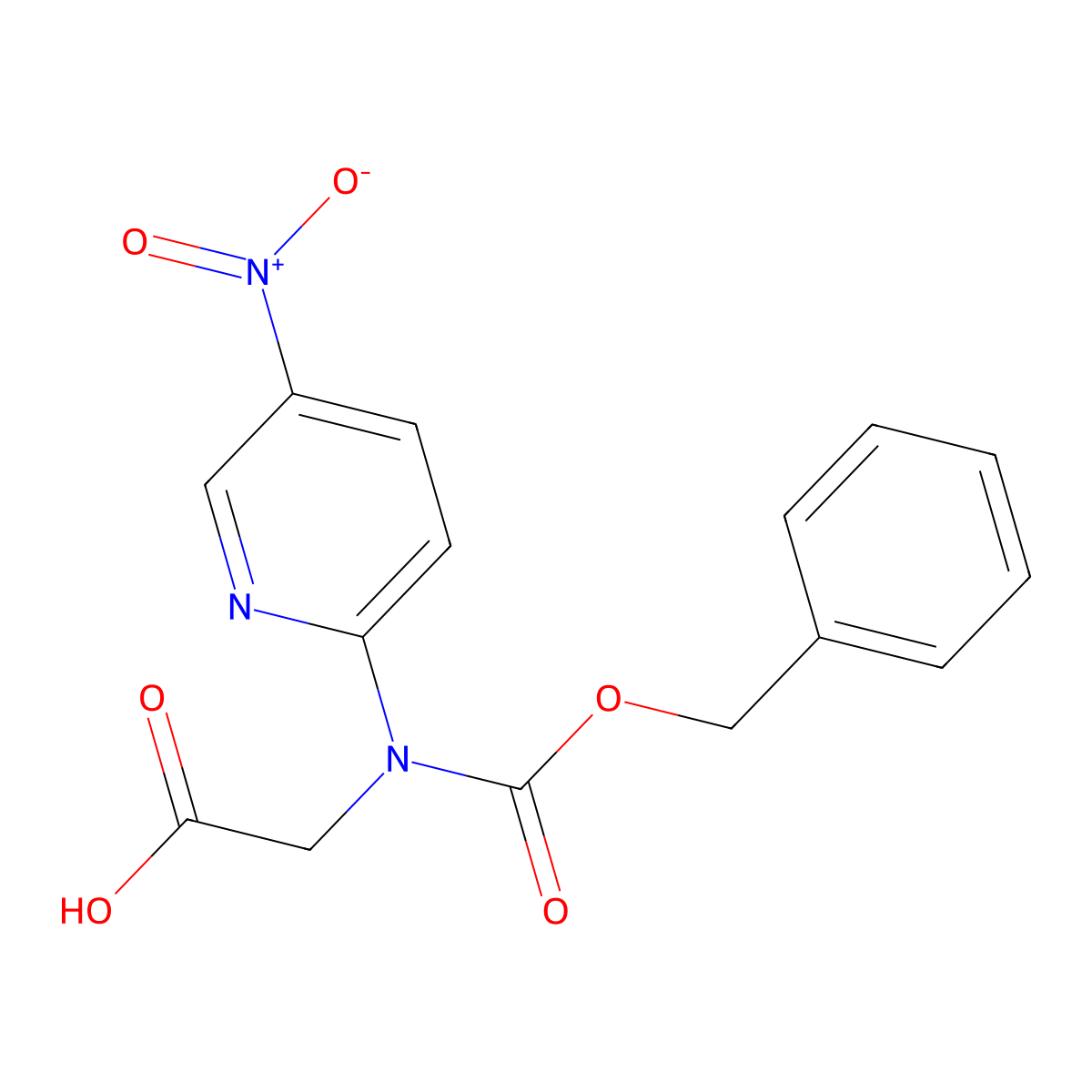 2-{[(Benzyloxy)carbonyl](5-nitropyridin-2-yl)amino}acetic acid molecular structure, CAS 2639443-00-6