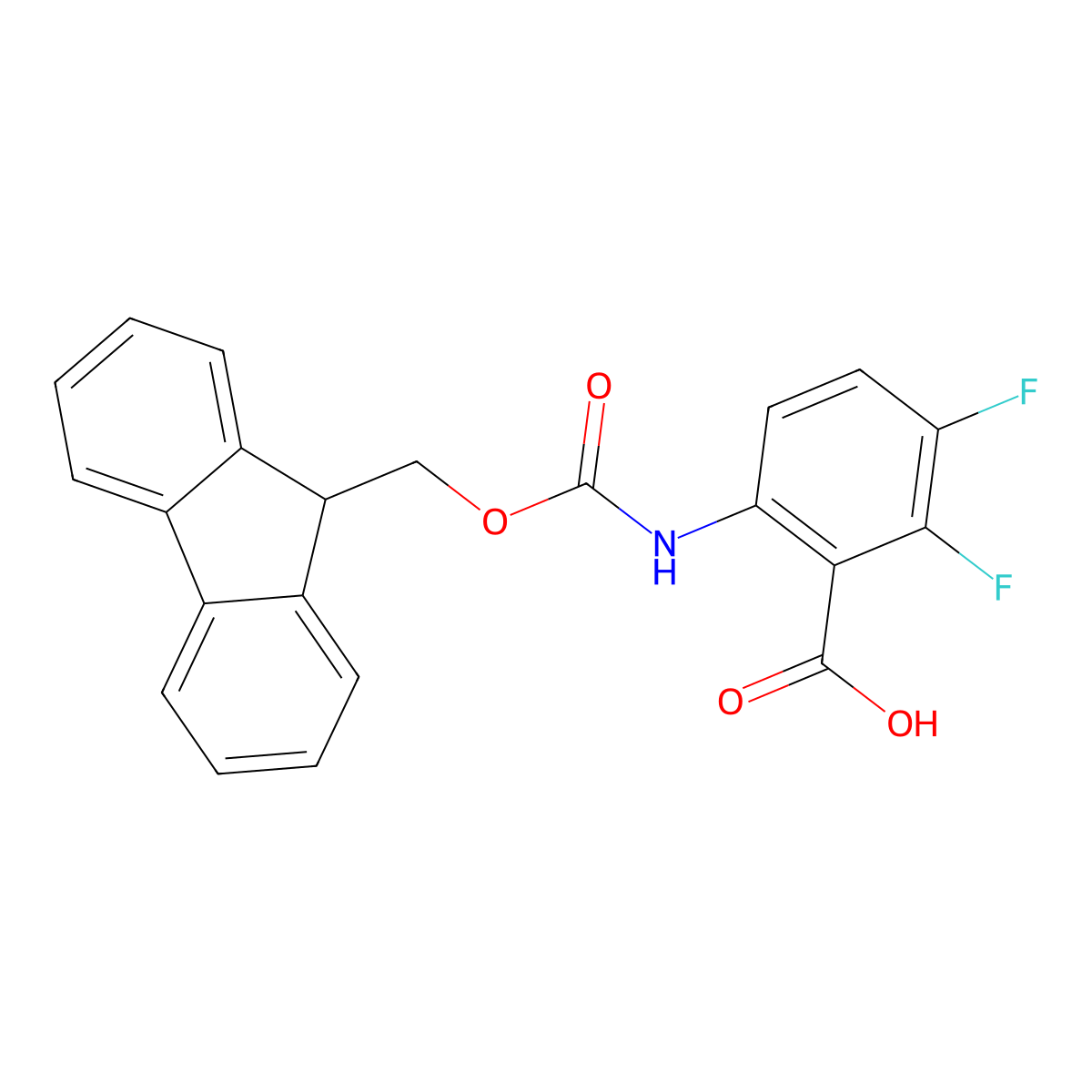 6-({[(9H-fluoren-9-yl)methoxy]carbonyl}amino)-2,3-difluorobenzoic acid molecular structure, CAS 2639443-03-9