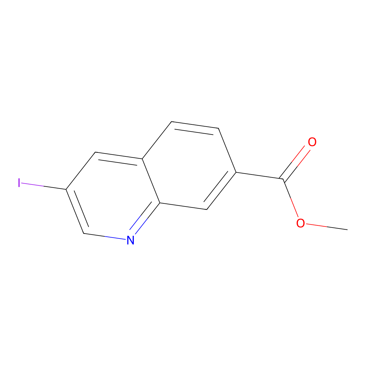 Methyl 3-iodoquinoline-7-carboxylate molecular structure, CAS 2639443-04-0