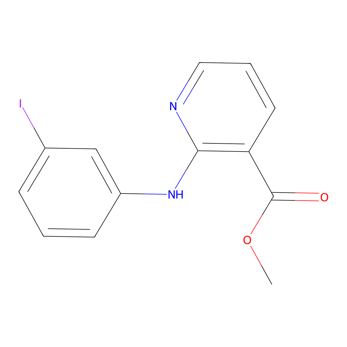Methyl 2-[(3-iodophenyl)amino]pyridine-3-carboxylate molecular structure, CAS 2639443-10-8