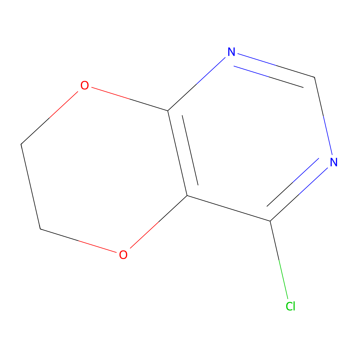 4-chloro-6H,7H-[1,4]dioxino[2,3-d]pyrimidine molecular structure, CAS 2639443-51-7