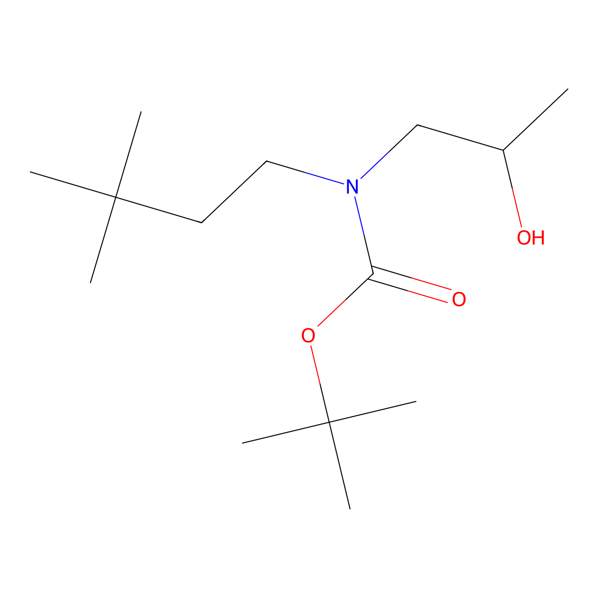 tert-butyl N-(3,3-dimethylbutyl)-N-(2-hydroxypropyl)carbamate molecular structure, CAS 2639443-64-2