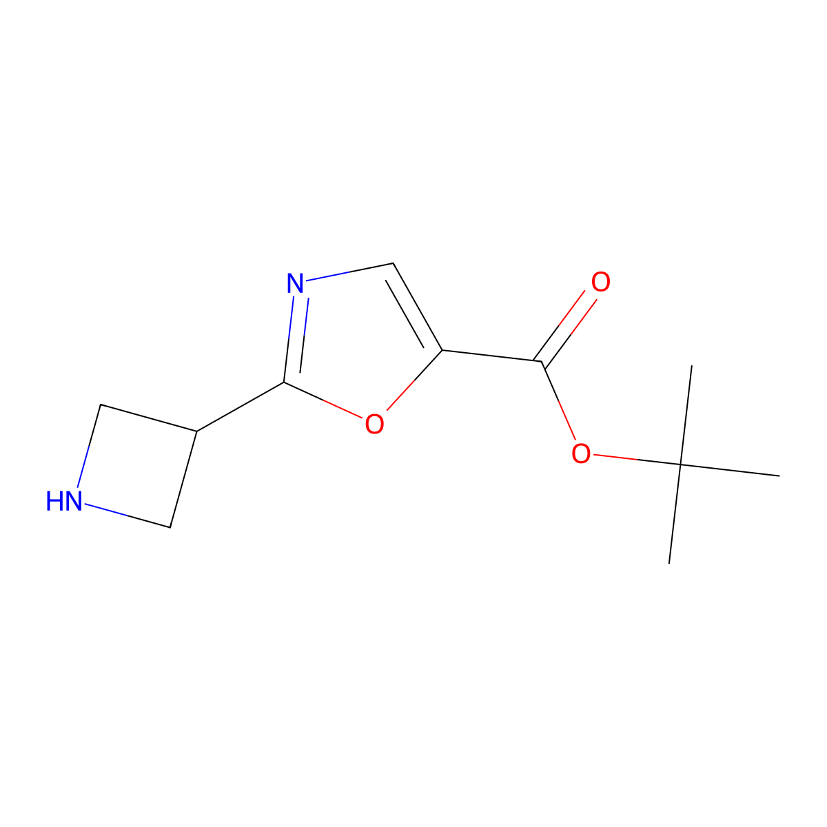 Tert-butyl 2-(azetidin-3-yl)-1,3-oxazole-5-carboxylate molecular structure, CAS 2639443-69-7
