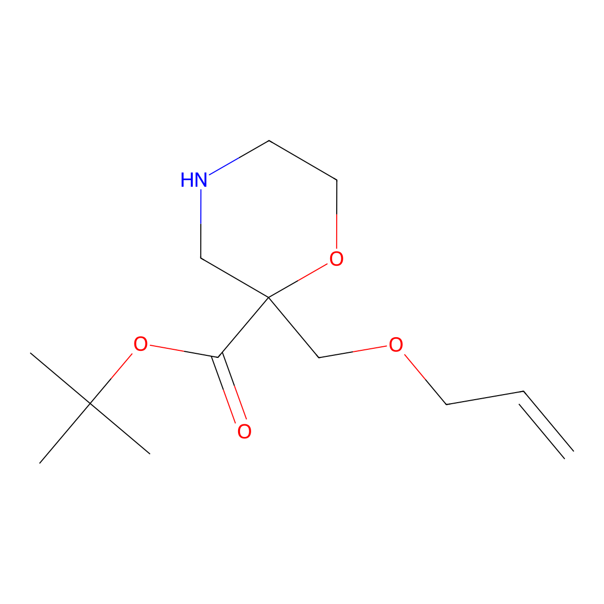 Tert-butyl 2-[(prop-2-en-1-yloxy)methyl]morpholine-2-carboxylate molecular structure, CAS 2639443-72-2