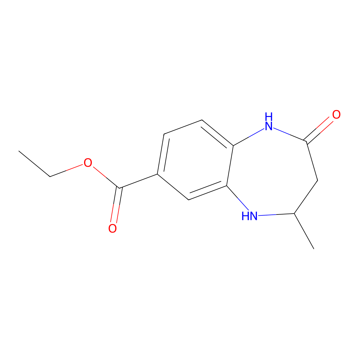 ethyl 4-methyl-2-oxo-2,3,4,5-tetrahydro-1H-1,5-benzodiazepine-7-carboxylate molecular structure, CAS 2639443-74-4