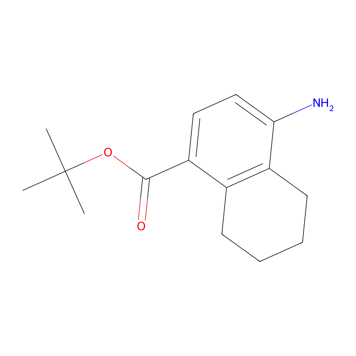 Tert-butyl 4-amino-5,6,7,8-tetrahydronaphthalene-1-carboxylate molecular structure, CAS 2639443-76-6