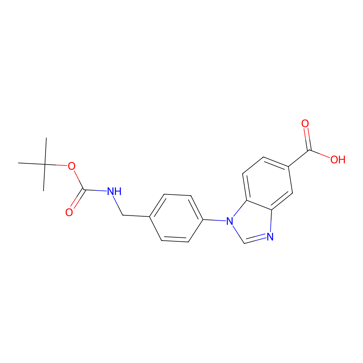 1-[4-({[(tert-butoxy)carbonyl]amino}methyl)phenyl]-1H-1,3-benzodiazole-5-carboxylic acid molecular structure, CAS 2639443-79-9