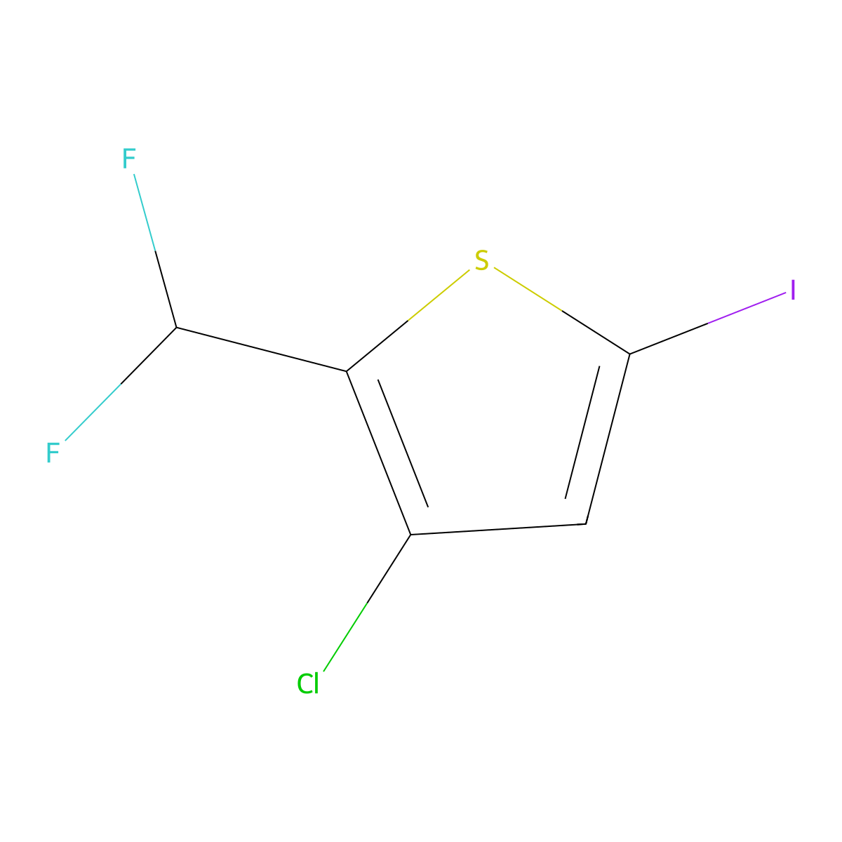 3-Chloro-2-(difluoromethyl)-5-iodothiophene molecular structure, CAS 2639443-86-8