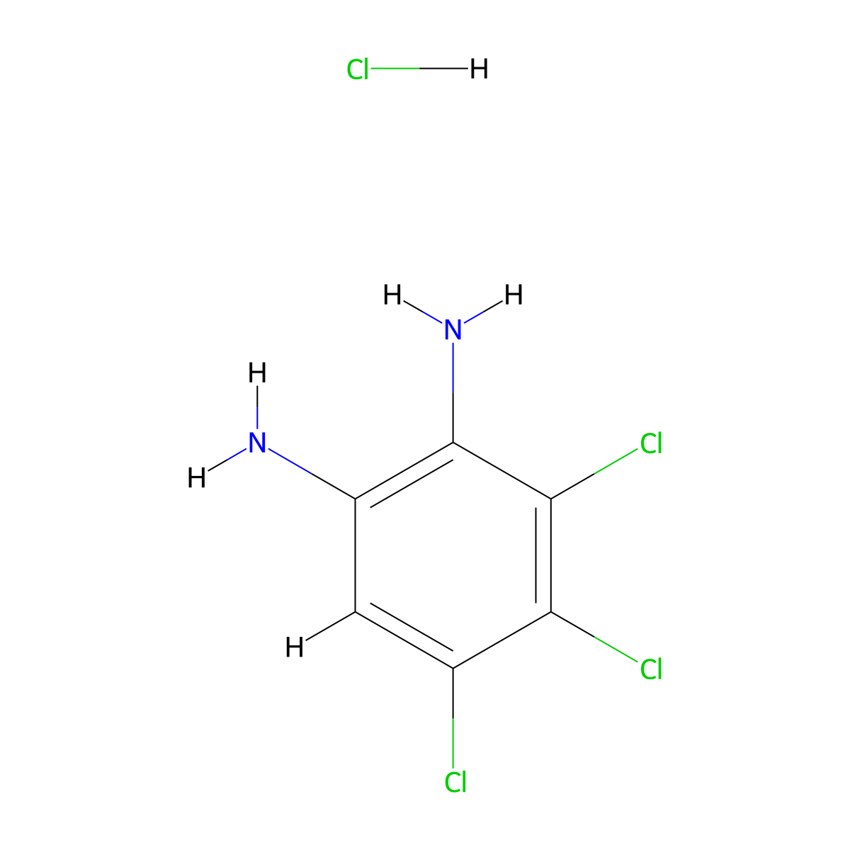3,4,5-Trichlorobenzene-1,2-diamine hydrochloride molecular structure, CAS 2639443-90-4
