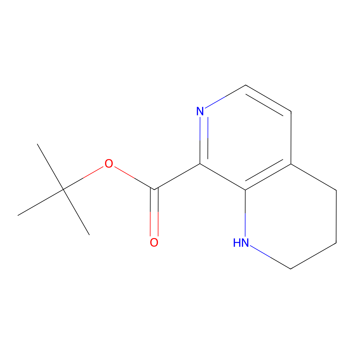 Tert-butyl 1,2,3,4-tetrahydro-1,7-naphthyridine-8-carboxylate molecular structure, CAS 2639443-97-1