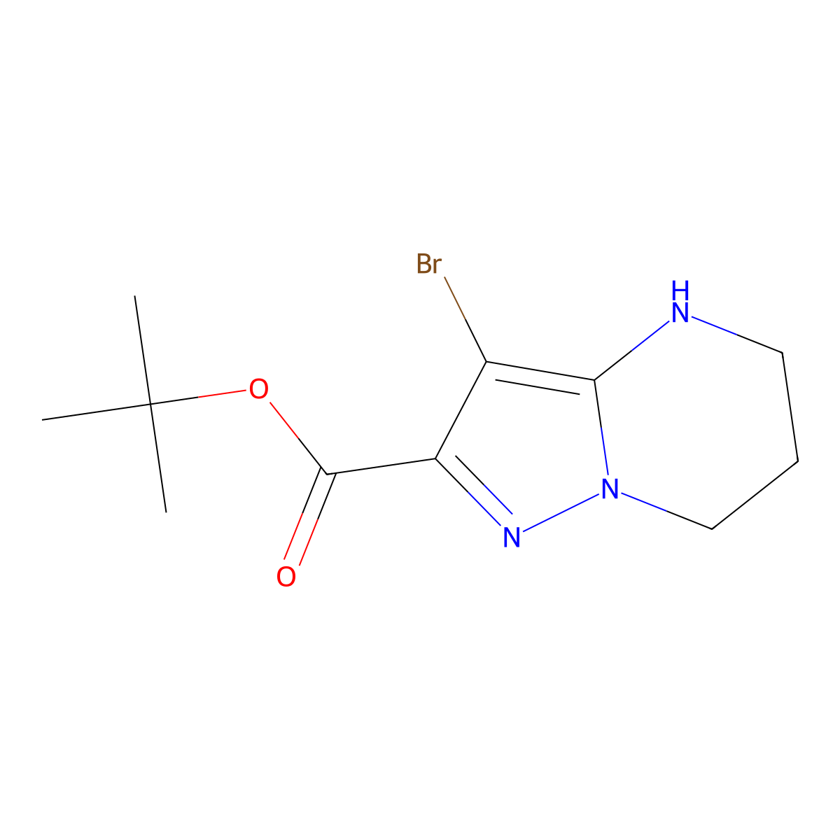 tert-butyl 3-bromo-4H,5H,6H,7H-pyrazolo[1,5-a]pyrimidine-2-carboxylate molecular structure, CAS 2639443-98-2